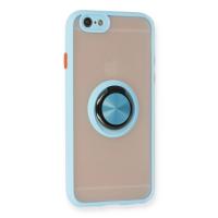 Newface iPhone 6 Kılıf Montreal Yüzüklü Silikon Kapak - Buz Mavi