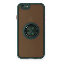 Newface iPhone 6 Kılıf Montreal Yüzüklü Silikon Kapak - Yeşil