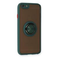 Newface iPhone 6 Kılıf Montreal Yüzüklü Silikon Kapak - Yeşil