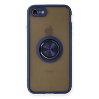 Newface iPhone 7 Kılıf Montreal Yüzüklü Silikon Kapak - Lacivert