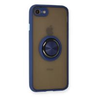 Newface iPhone 7 Kılıf Montreal Yüzüklü Silikon Kapak - Lacivert