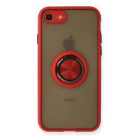 Newface iPhone 7 Kılıf Montreal Yüzüklü Silikon Kapak - Kırmızı