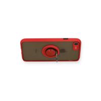 Newface iPhone 7 Kılıf Montreal Yüzüklü Silikon Kapak - Kırmızı