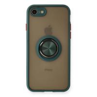 Newface iPhone 7 Kılıf Montreal Yüzüklü Silikon Kapak - Yeşil