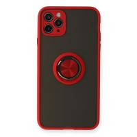 Newface iPhone 11 Pro Kılıf Montreal Yüzüklü Silikon Kapak - Kırmızı