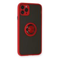 Newface iPhone 11 Pro Kılıf Montreal Yüzüklü Silikon Kapak - Kırmızı