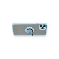 Newface iPhone 11 Pro Max Kılıf Montreal Yüzüklü Silikon Kapak - Buz Mavi