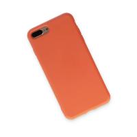 Newface iPhone 7 Plus Kılıf Nano içi Kadife Silikon - Turuncu