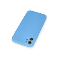 Newface iPhone 11 Kılıf Nano içi Kadife Silikon - Mavi