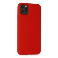 Newface iPhone 11 Pro Max Kılıf Nano içi Kadife Silikon - Kırmızı