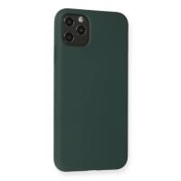 Newface iPhone 11 Pro Max Kılıf Nano içi Kadife Silikon - Koyu Yeşil