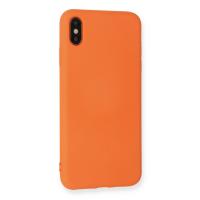 Newface iPhone X Kılıf Nano içi Kadife Silikon - Turuncu