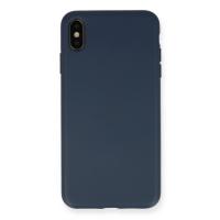 Newface iPhone XS Max Kılıf Nano içi Kadife Silikon - Lacivert