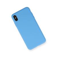 Newface iPhone XS Max Kılıf Nano içi Kadife Silikon - Mavi