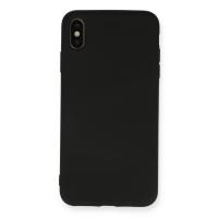 Newface iPhone XS Max Kılıf Nano içi Kadife Silikon - Siyah