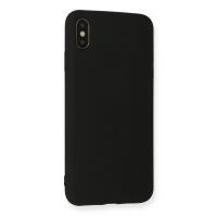 Newface iPhone XS Max Kılıf Nano içi Kadife Silikon - Siyah