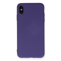 Newface iPhone XS Max Kılıf Nano içi Kadife Silikon - Mor