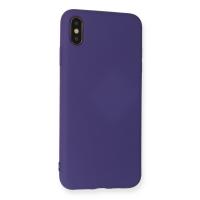 Newface iPhone XS Max Kılıf Nano içi Kadife Silikon - Mor