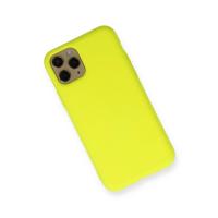 Newface iPhone 11 Pro Kılıf Nano içi Kadife Silikon - Sarı