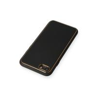 Newface iPhone 7 Kılıf Coco Deri Silikon Kapak - Siyah