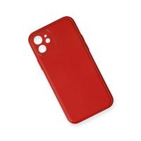Newface iPhone 12 Mini Kılıf Coco Deri Silikon Kapak - Kırmızı