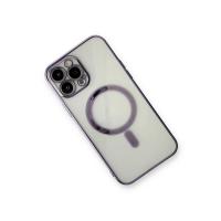 Newface iPhone 13 Pro Max Kılıf Magneticsafe Lazer Silikon - Mor