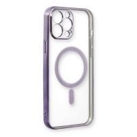 Newface iPhone 13 Pro Max Kılıf Magneticsafe Lazer Silikon - Mor