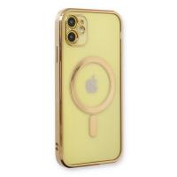 Newface iPhone 12 Kılıf Magneticsafe Lazer Silikon - Gold