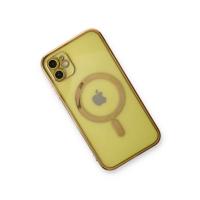 Newface iPhone 12 Kılıf Magneticsafe Lazer Silikon - Gold