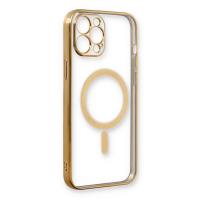 Newface iPhone 12 Pro Kılıf Magneticsafe Lazer Silikon - Gold