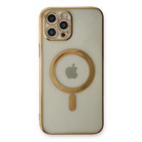 Newface iPhone 12 Pro Kılıf Magneticsafe Lazer Silikon - Gold