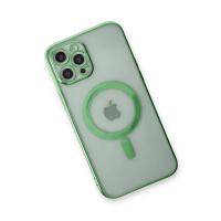Newface iPhone 12 Pro Kılıf Magneticsafe Lazer Silikon - Haki Yeşil