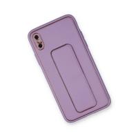 Newface iPhone X Kılıf Coco Deri Standlı Kapak - Koyu Lila