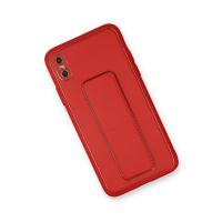 Newface iPhone XS Max Kılıf Coco Deri Standlı Kapak - Kırmızı