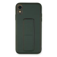 Newface iPhone XR Kılıf Coco Deri Standlı Kapak - Yeşil