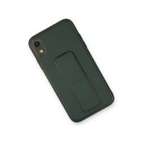 Newface iPhone XR Kılıf Coco Deri Standlı Kapak - Yeşil