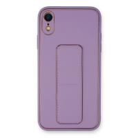 Newface iPhone XR Kılıf Coco Deri Standlı Kapak - Koyu Lila