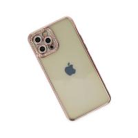 Newface iPhone 12 Pro Kılıf Joke Taşlı Silikon - Pembe