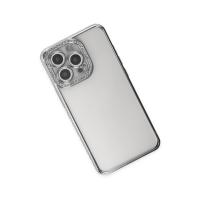 Newface iPhone 13 Pro Kılıf Joke Taşlı Silikon - Gümüş