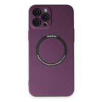 Newface iPhone 12 Pro Max Kılıf Jack Magneticsafe Lens Silikon - Mürdüm