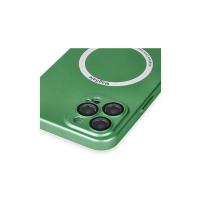 Newface iPhone 12 Pro Max Kılıf Jack Magneticsafe Lens Silikon - Yeşil