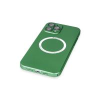 Newface iPhone 12 Pro Max Kılıf Jack Magneticsafe Lens Silikon - Yeşil