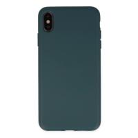 Newface iPhone XS Max Kılıf Nano içi Kadife Silikon - Koyu Yeşil