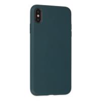 Newface iPhone XS Max Kılıf Nano içi Kadife Silikon - Koyu Yeşil