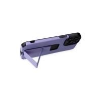 Newface iPhone 12 Pro Max Kılıf Mega Standlı Silikon - Lila