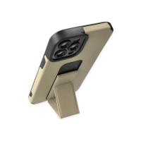 Newface iPhone 12 Pro Max Kılıf Mega Standlı Silikon - Gold