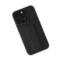 Newface iPhone 13 Pro Kılıf Mega Standlı Silikon - Siyah