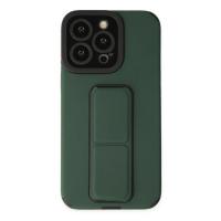 Newface iPhone 13 Pro Kılıf Mega Standlı Silikon - Yeşil