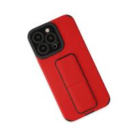 Newface iPhone 13 Pro Kılıf Mega Standlı Silikon - Kırmızı