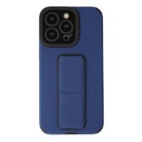 Newface iPhone 13 Pro Max Kılıf Mega Standlı Silikon - Mavi